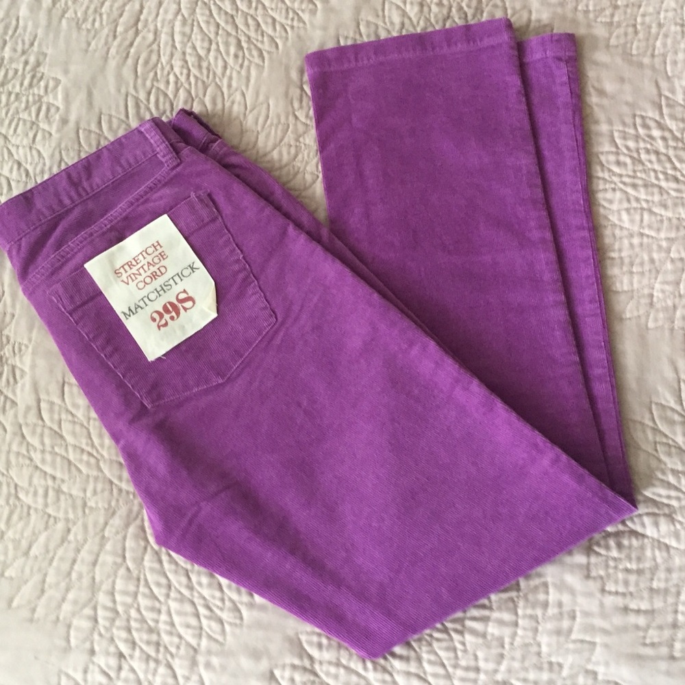 J. Crew Stretch Vintage Matchstick Cords Purple